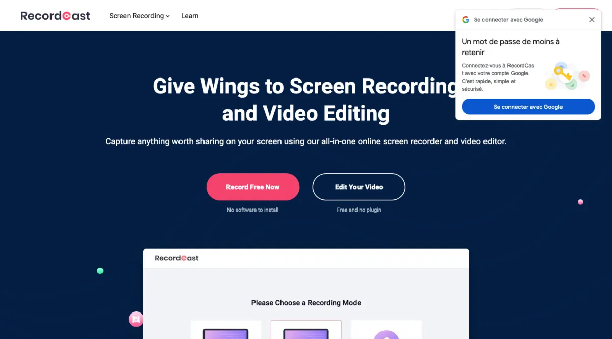 Interface RecordCast : fonctionnalités, prix, alternatives