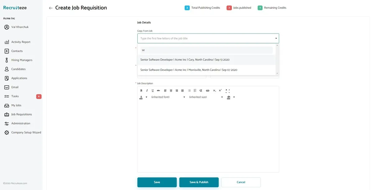 Interface Recruiteze: fonctionnalités, prix, alternatives Interface Recruiteze: fonctionnalités, prix, alternatives