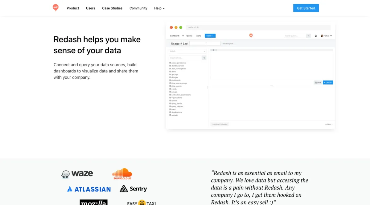 Interface Redash : fonctionnalités, prix, alternatives