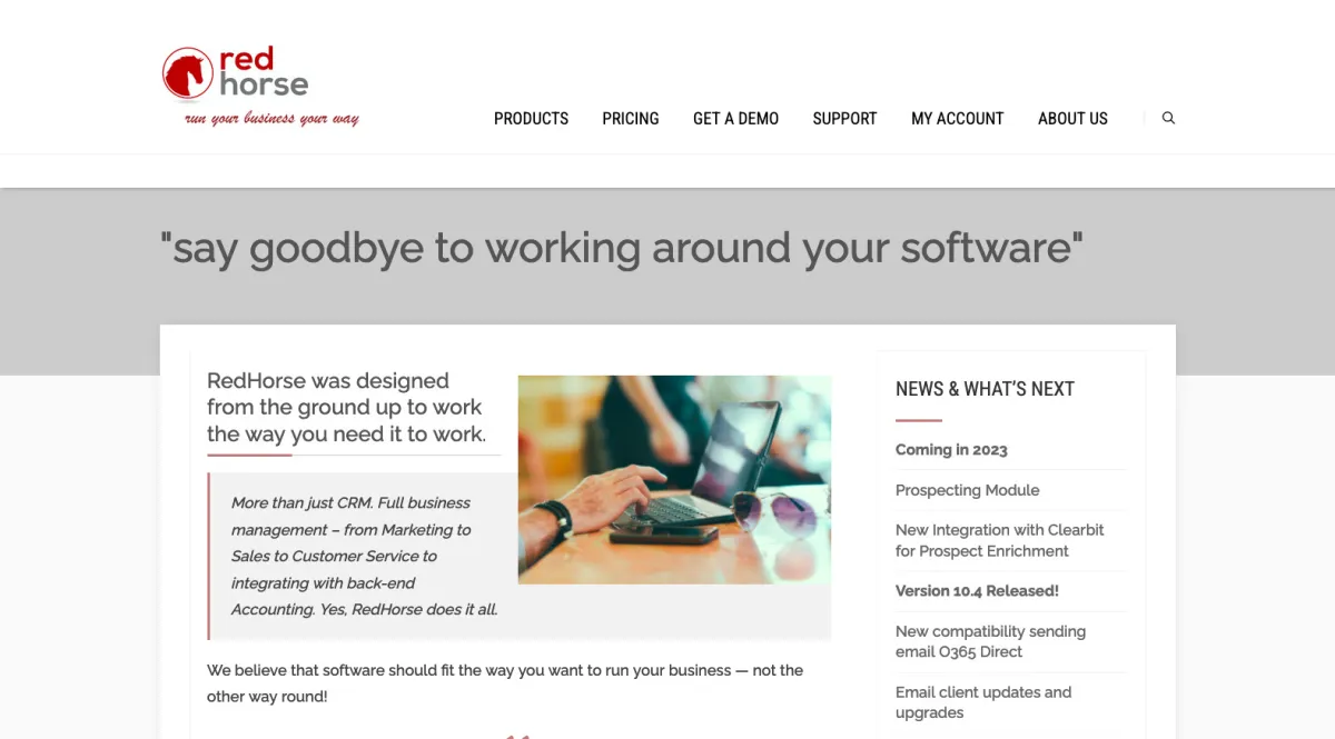 Interface RedHorse CRM : fonctionnalités, prix, alternatives