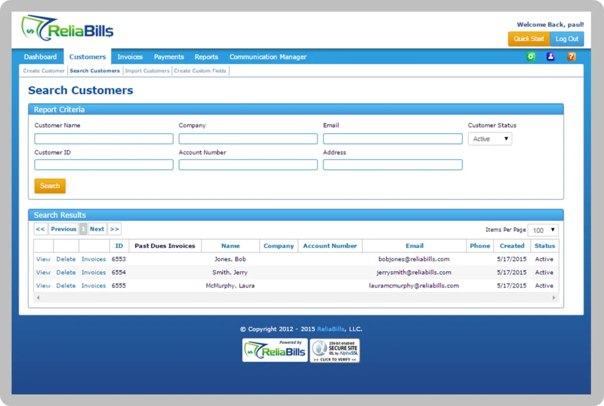 Interface ReliaBills: image, ergonomie, alternatives Interface ReliaBills: image, ergonomie, alternatives