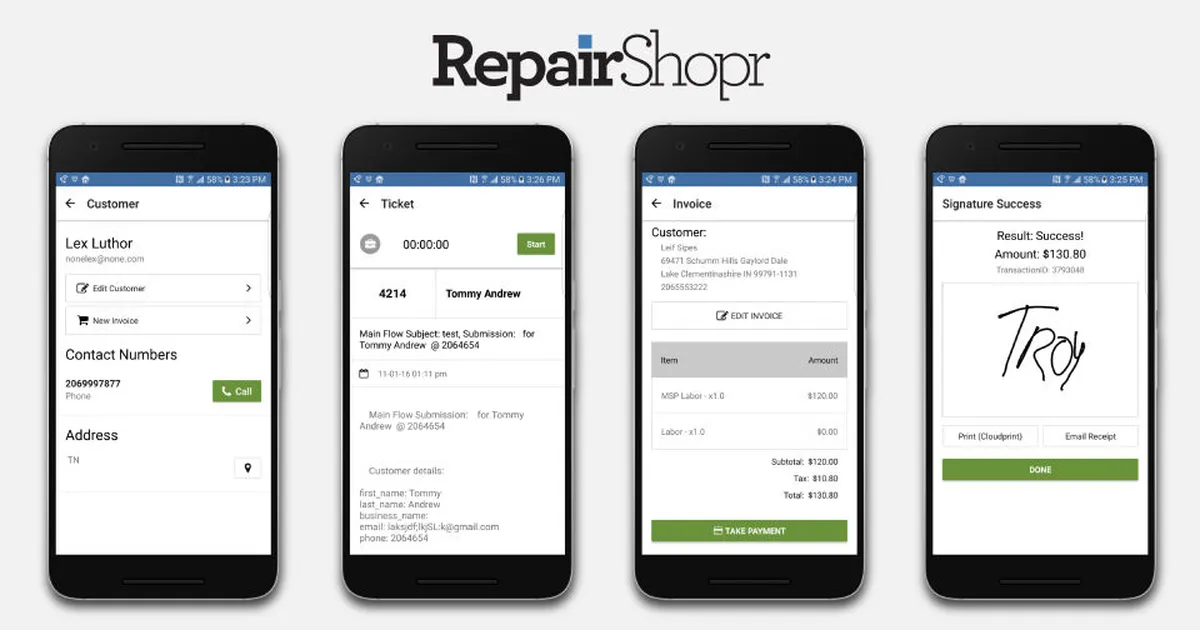 Interface RepairShopr: fonctionnalités, prix, alternatives