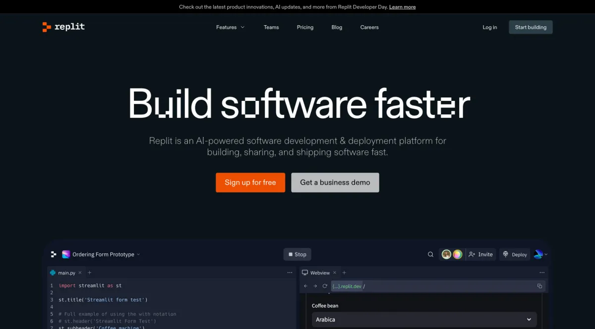 Interface Replit : fonctionnalités, prix, alternatives