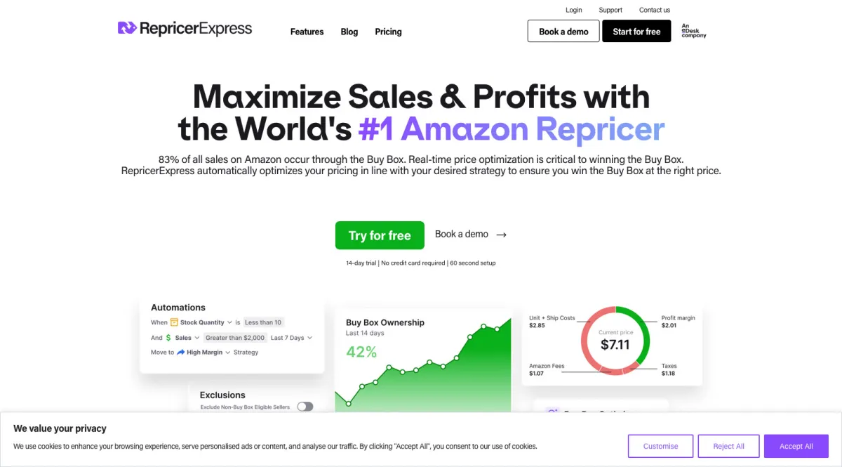 Interface repricerexpress : fonctionnalités, prix, alternatives