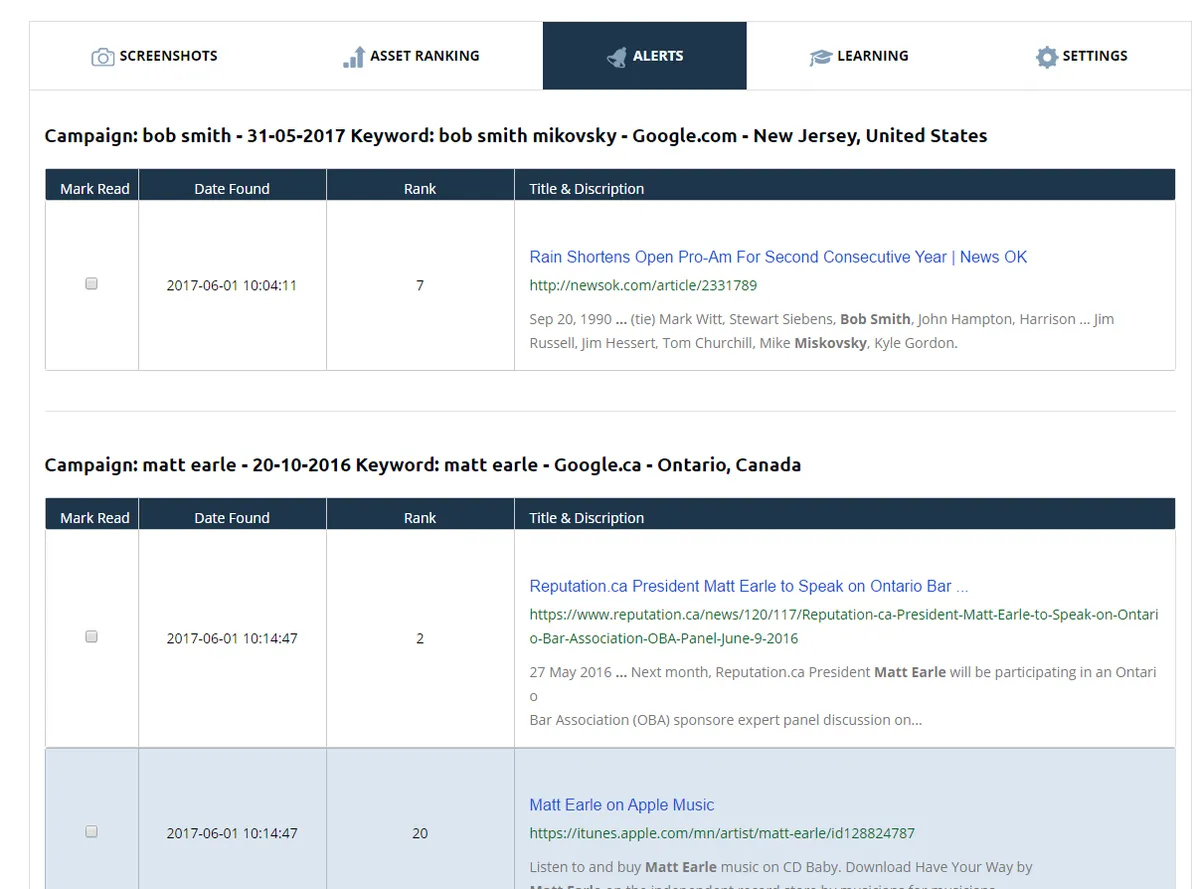 Interface RepuSure: fonctionnalités, prix, alternatives