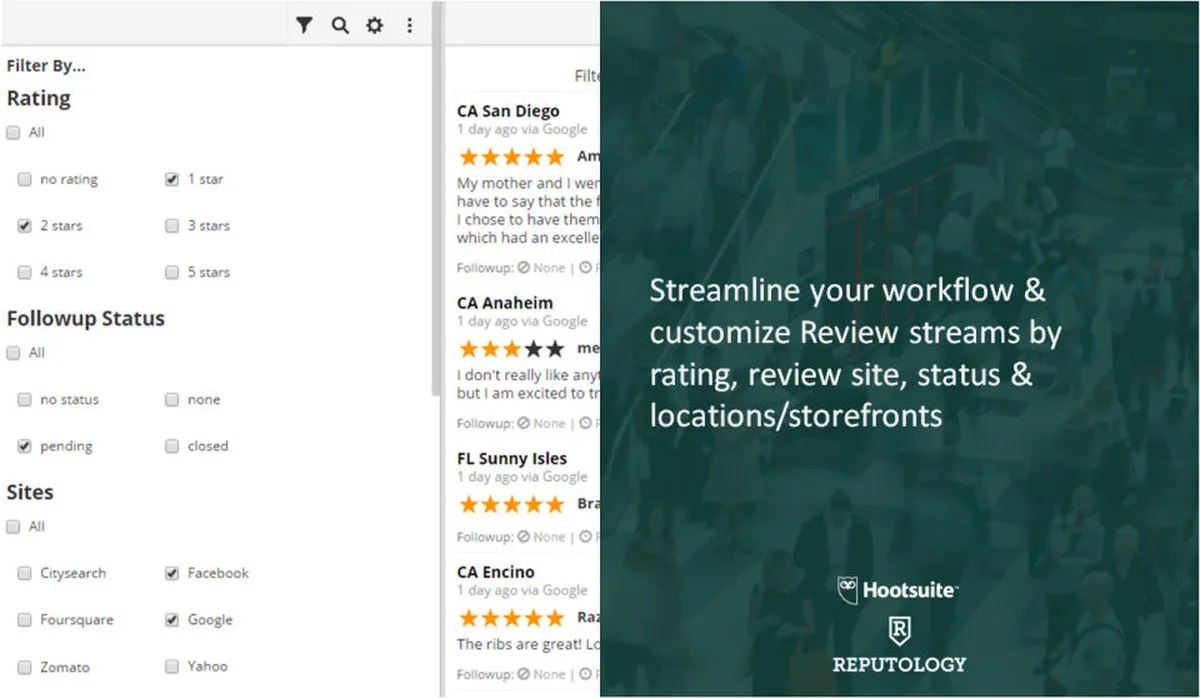 Interface Reputology: fonctionnalités, prix, alternatives