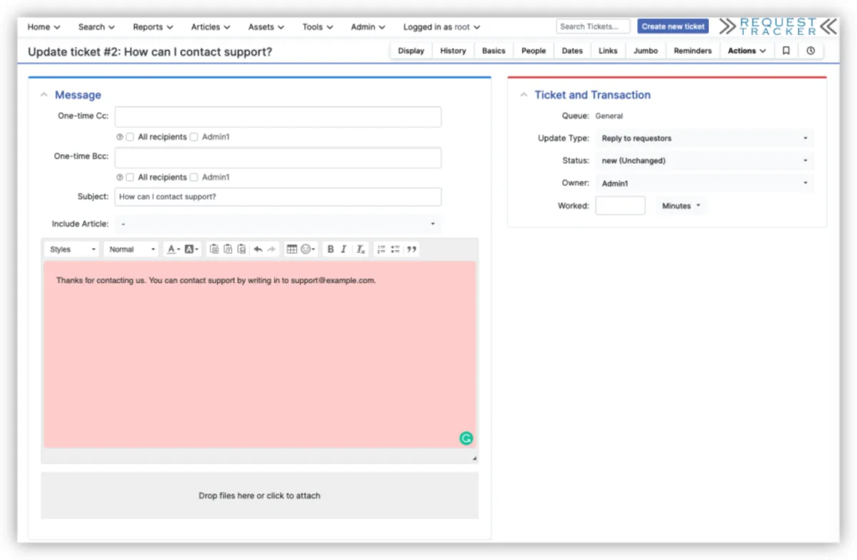 Interface Request Tracker: fonctionnalités, prix, alternatives