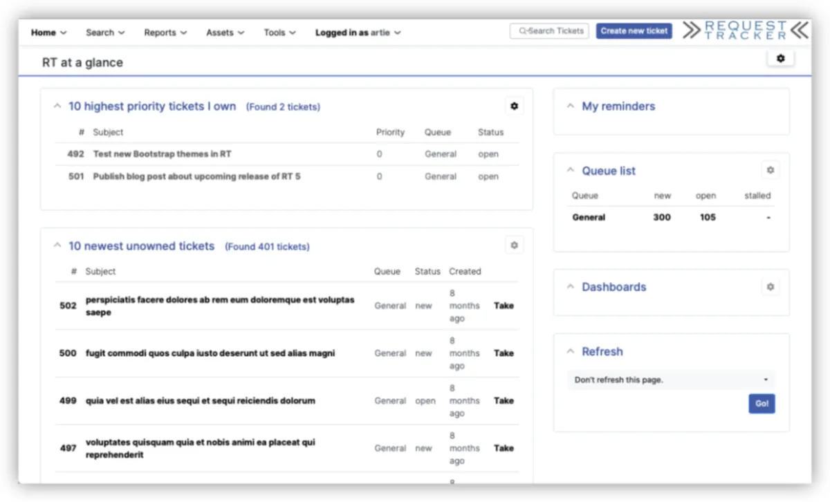 Notre avis sur Request Tracker : un logiciel de gestion des tâches à découvrir