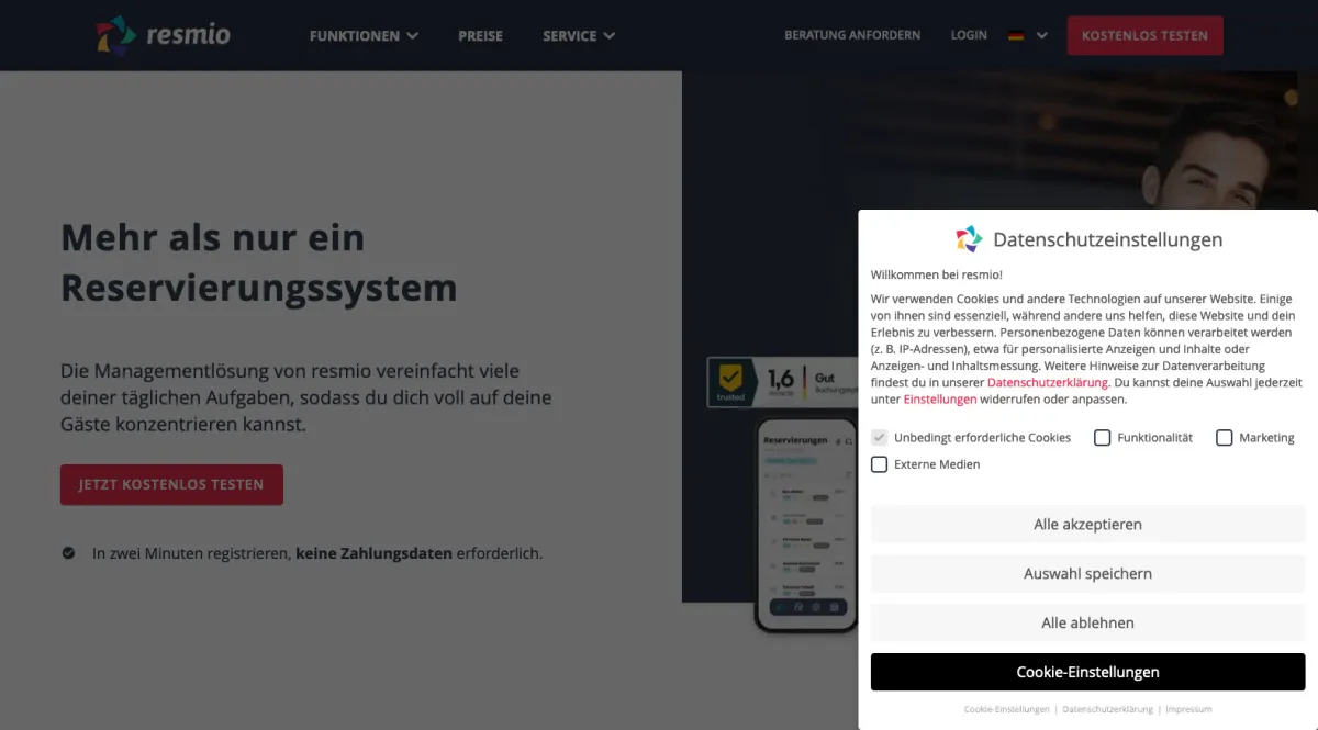 Interface resmio : fonctionnalités, prix, alternatives