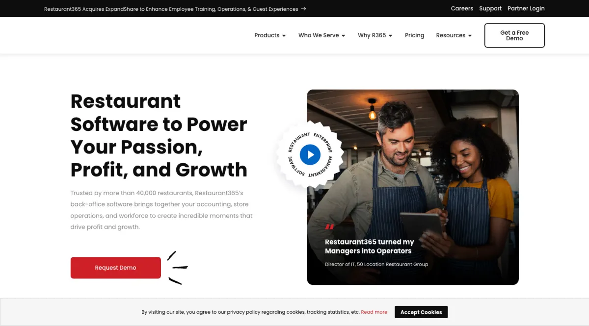Interface Restaurant365 : fonctionnalités, prix, alternatives