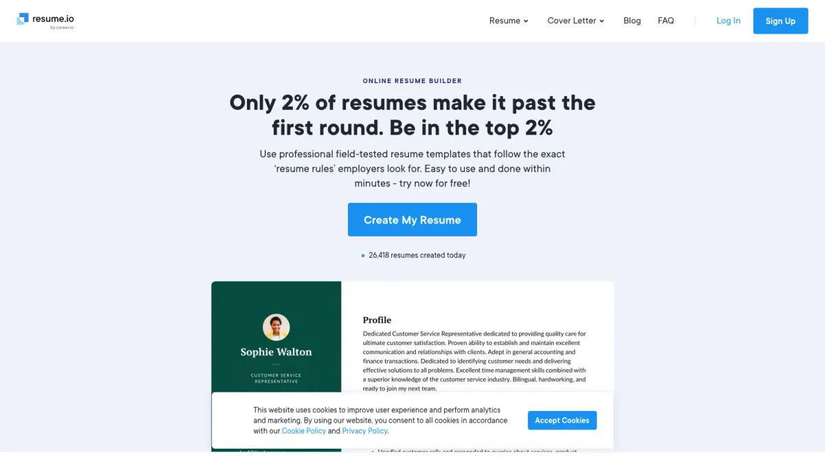Resume.io: avis sur le logiciel d'analyse et création de CV: fonctionnalités, avantages, inconvénients et tarifs Resume.io: avis sur le logiciel d'analyse et création de CV: fonctionnalités, avantages, inconvénients et tarifs