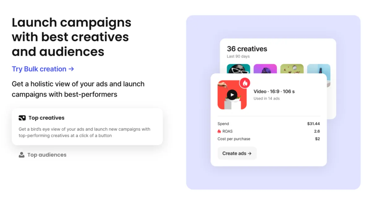 Interface Revealbot: fonctionnalités, prix, alternatives