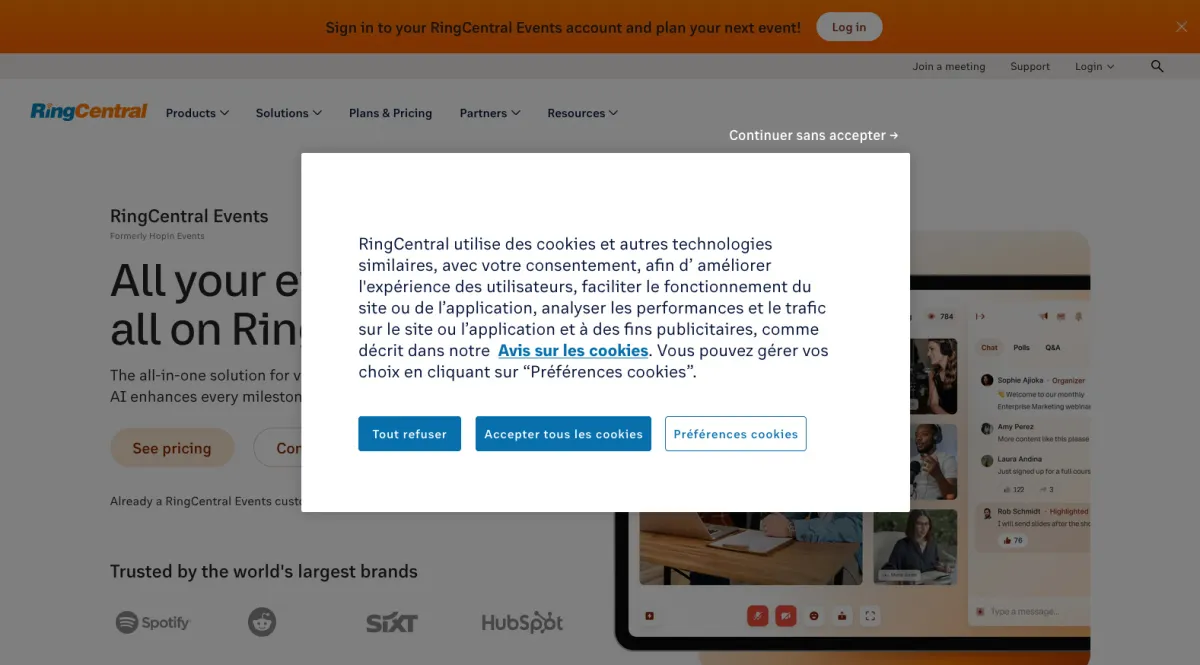 Interface RingCentral RingEX : fonctionnalités, prix, alternatives
