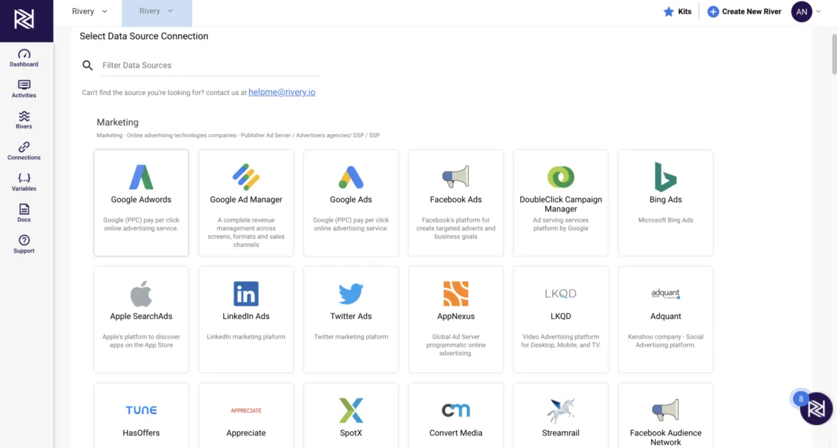 Interface Rivery: fonctionnalités, prix, alternatives