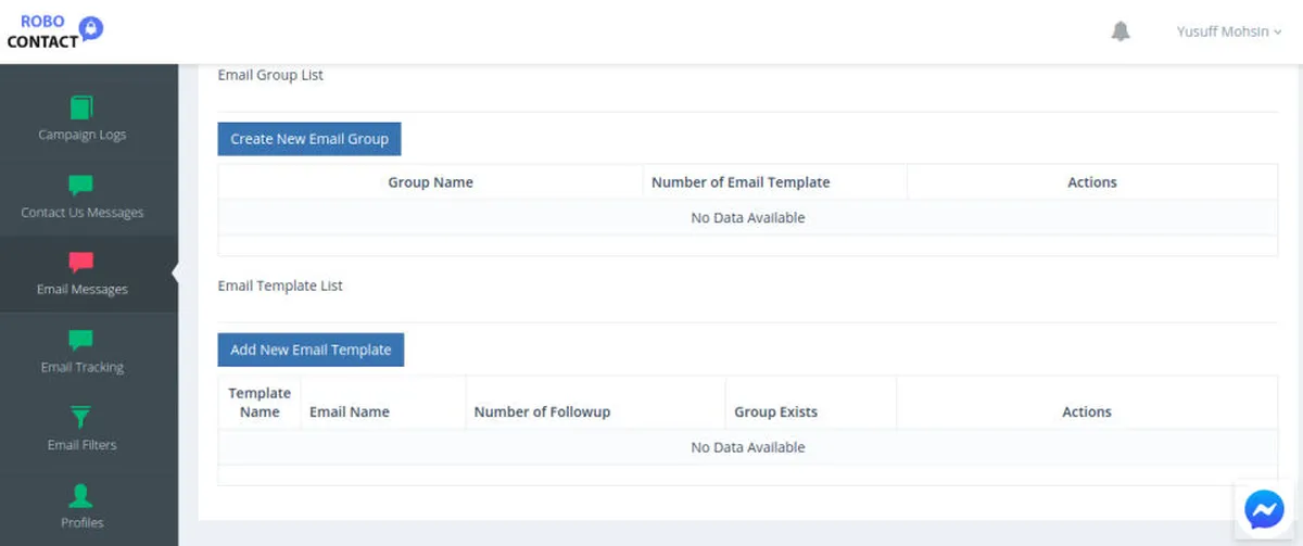 Interface Robo Contact: fonctionnalités, prix, alternatives