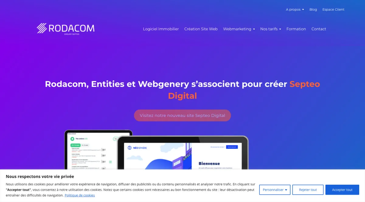 Interface Rodacom - Sphere Cloud : fonctionnalités, prix, alternatives