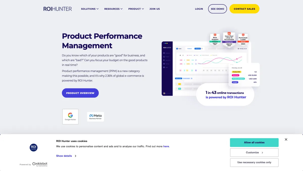 Interface ROI Hunter : fonctionnalités, prix, alternatives