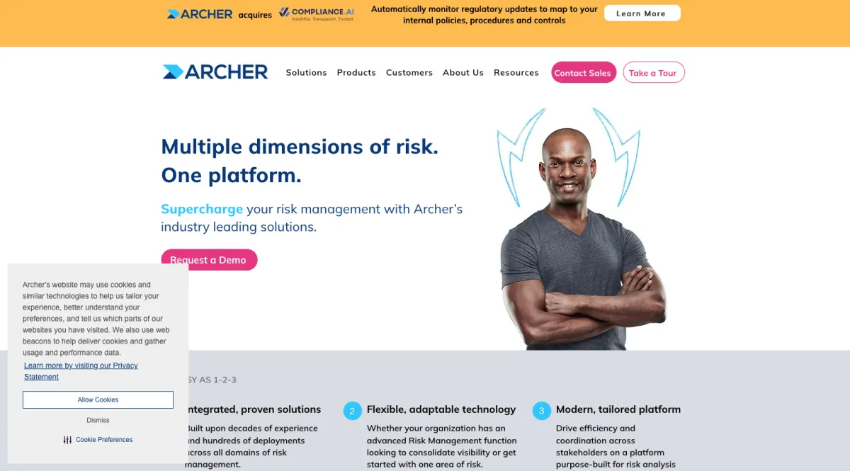 Interface RSA Archer Suite : fonctionnalités, prix, alternatives