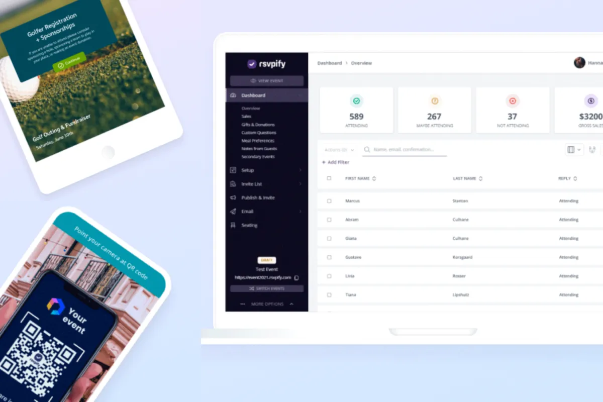 Interface RSVPify: fonctionnalités, prix, alternatives