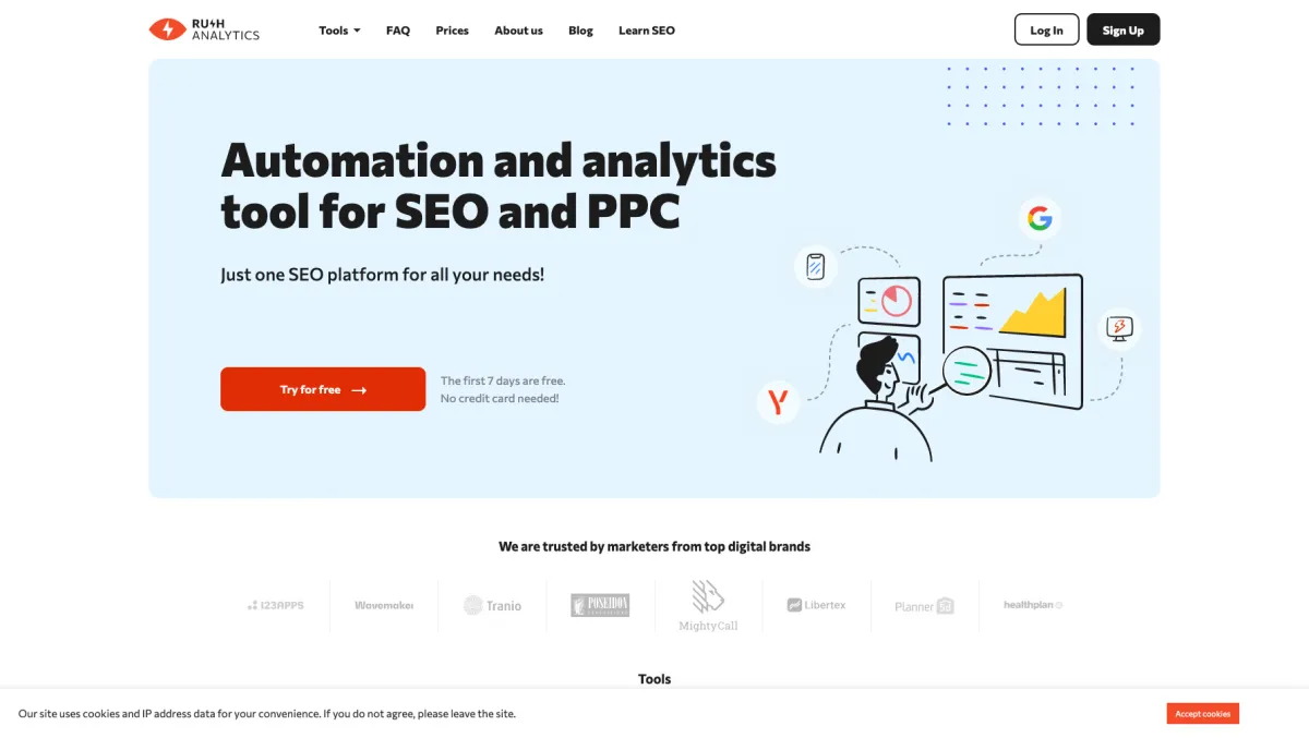 Interface Rush Analytics : fonctionnalités, prix, alternatives