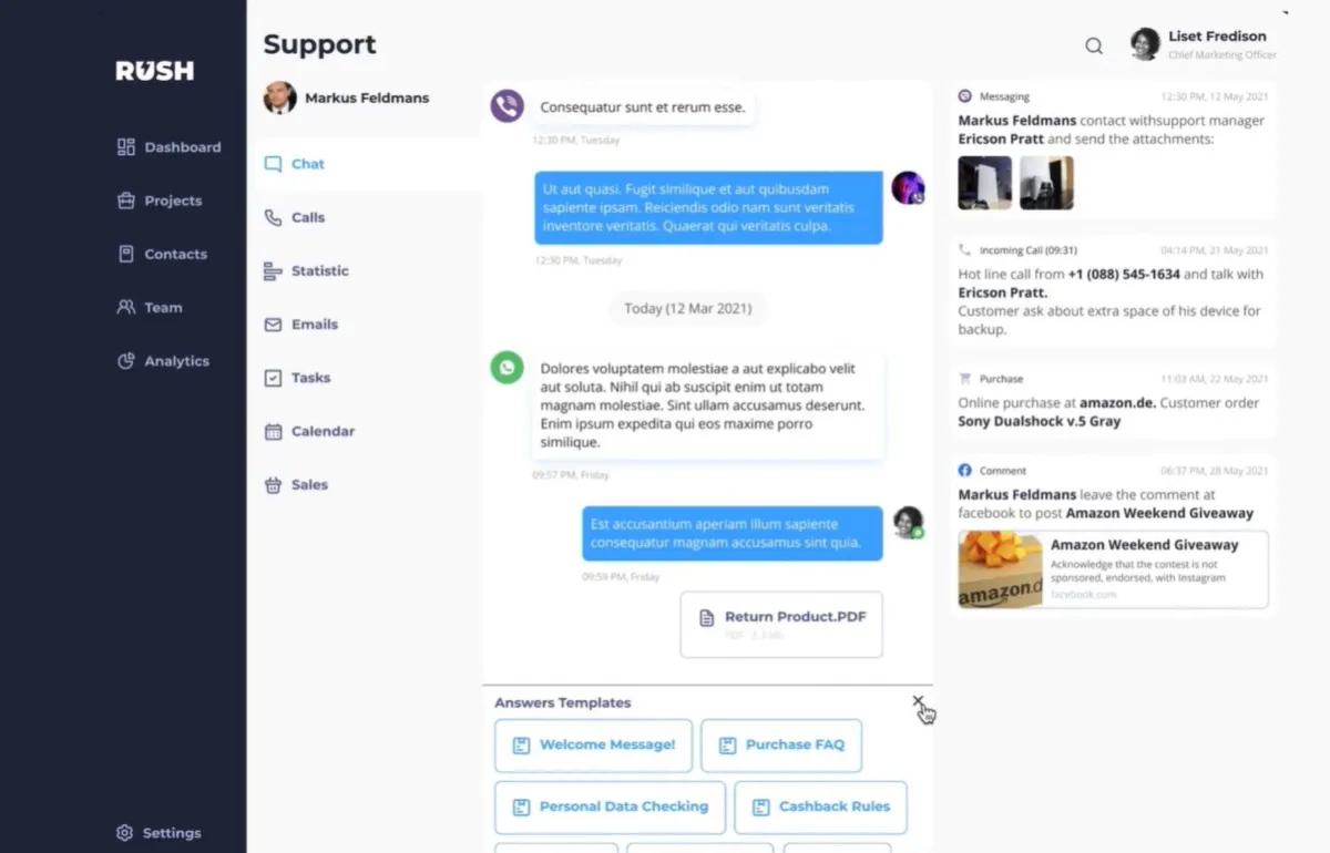 Interface Rush: fonctionnalités, prix, alternatives