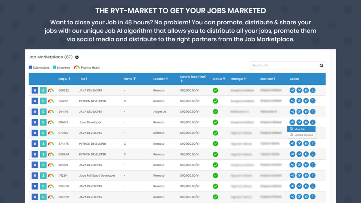 Interface Rytfit: fonctionnalités, prix, alternatives