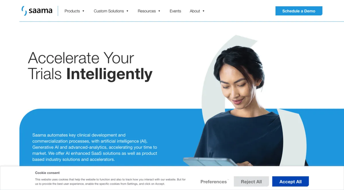 Interface Saama : fonctionnalités, prix, alternatives