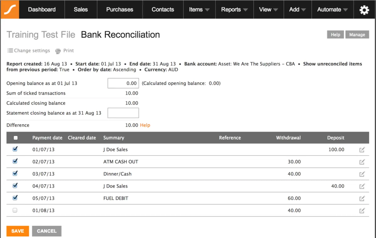 Interface Saasu: fonctionnalités, prix, alternatives
