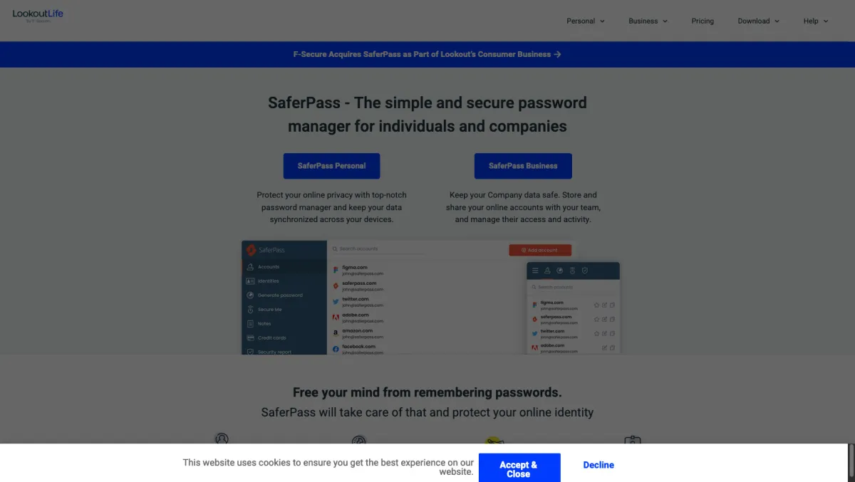 Interface SaferPass : image, ergonomie, alternatives