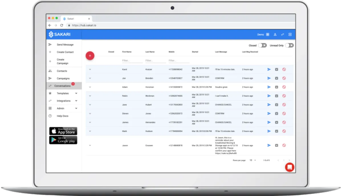 Sakari: avis sur le logiciel d'envoi de SMS marketing: fonctionnalités, avantages, inconvénients et tarifs Sakari: avis sur le logiciel d'envoi de SMS marketing: fonctionnalités, avantages, inconvénients et tarifs
