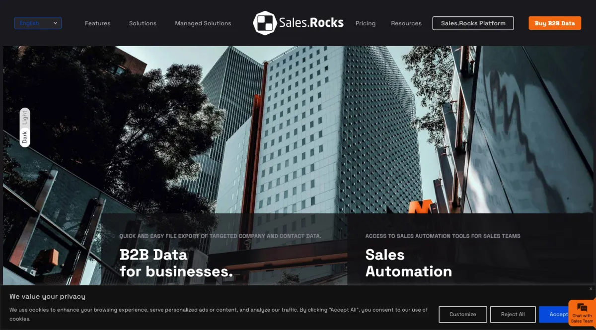 Interface Sales.Rocks : fonctionnalités, prix, alternatives Interface Sales.Rocks : fonctionnalités, prix, alternatives