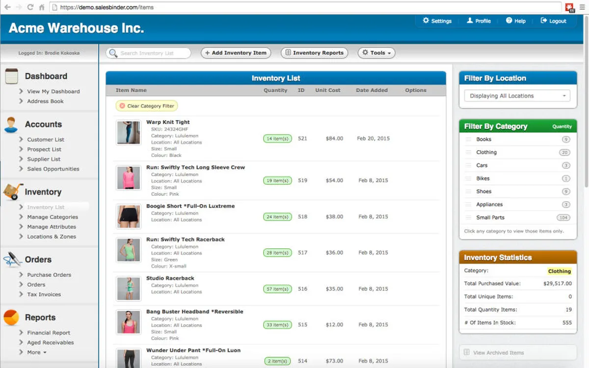 Notre avis sur SalesBinder : un logiciel de gestion des stocks et de l'inventaire à découvrir