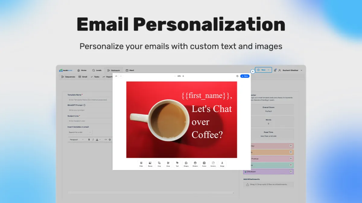 Interface SalesBlink: fonctionnalités, prix, alternatives