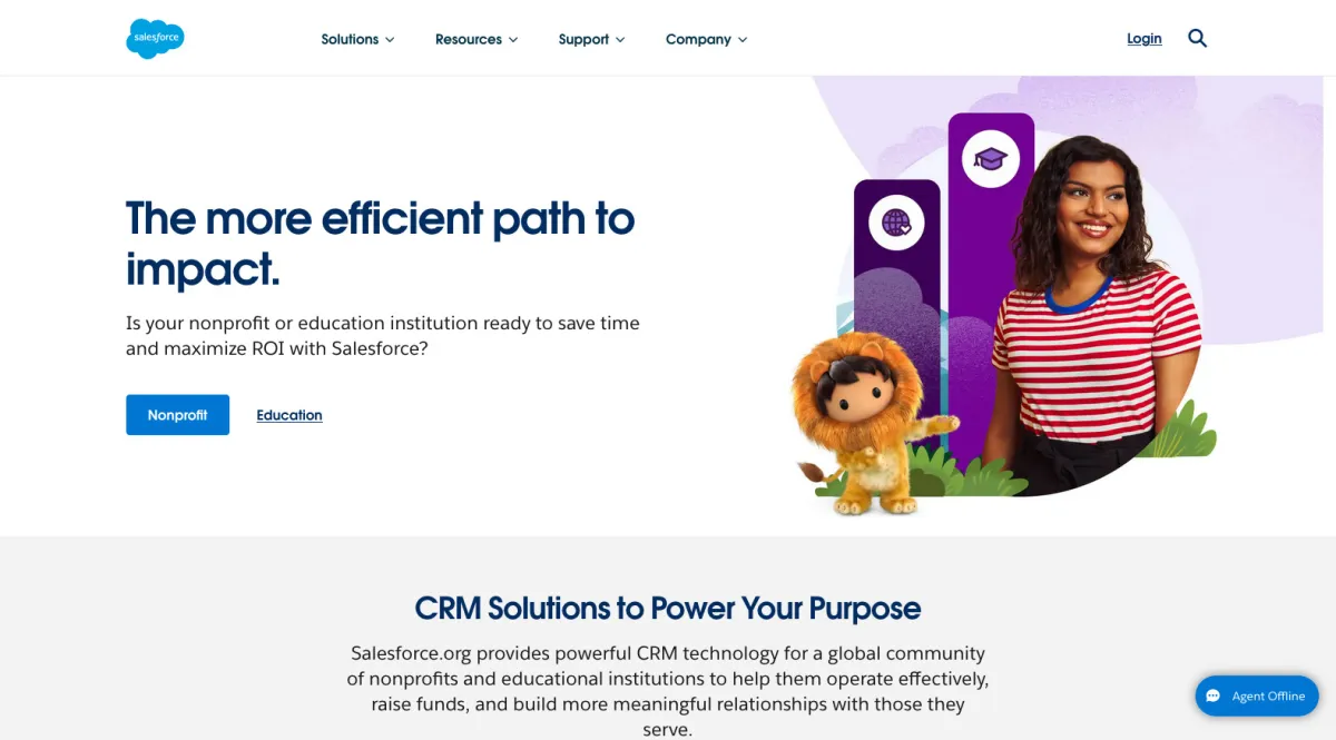 Interface Salesforce.org Nonprofit Cloud : fonctionnalités, prix, alternatives