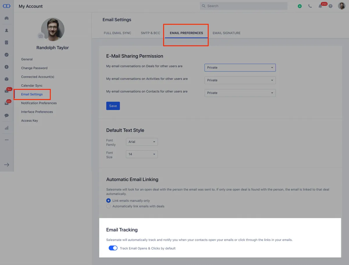 Interface Salesmate CRM: fonctionnalités, prix, alternatives