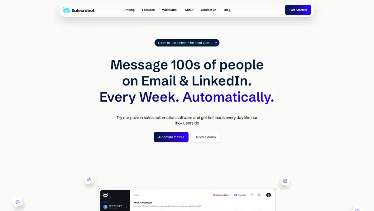 Interface SalesRobot : image, ergonomie, alternatives