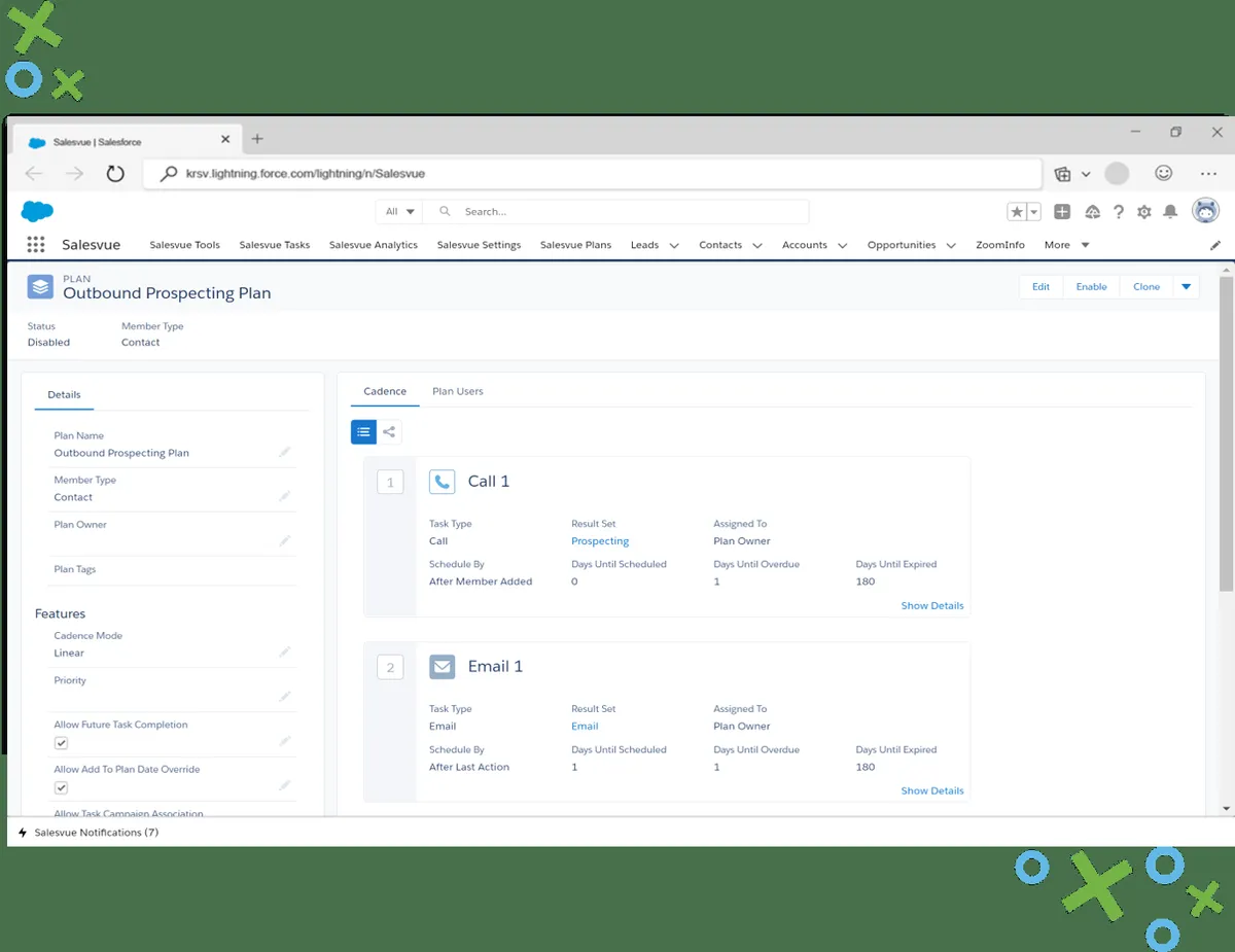 Interface Salesvue: fonctionnalités, prix, alternatives
