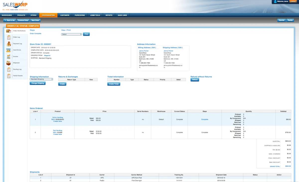 Interface SalesWarp: image, ergonomie, alternatives