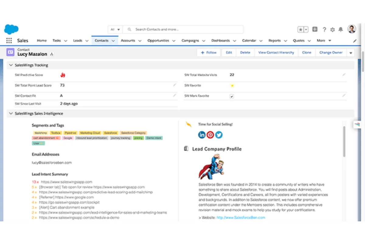 Interface SalesWings: fonctionnalités, prix, alternatives Interface SalesWings: fonctionnalités, prix, alternatives