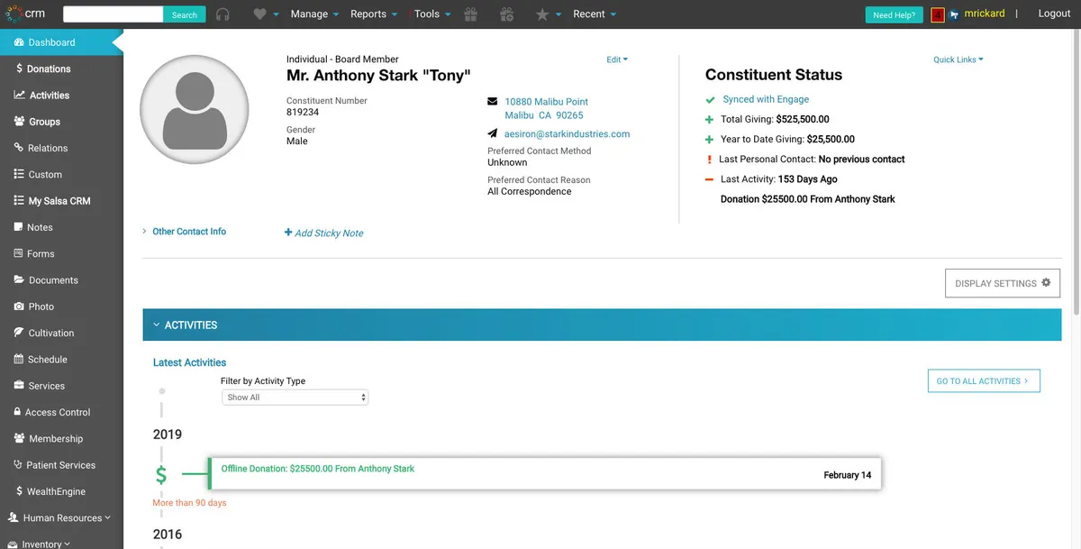 Interface Salsa CRM: fonctionnalités, prix, alternatives