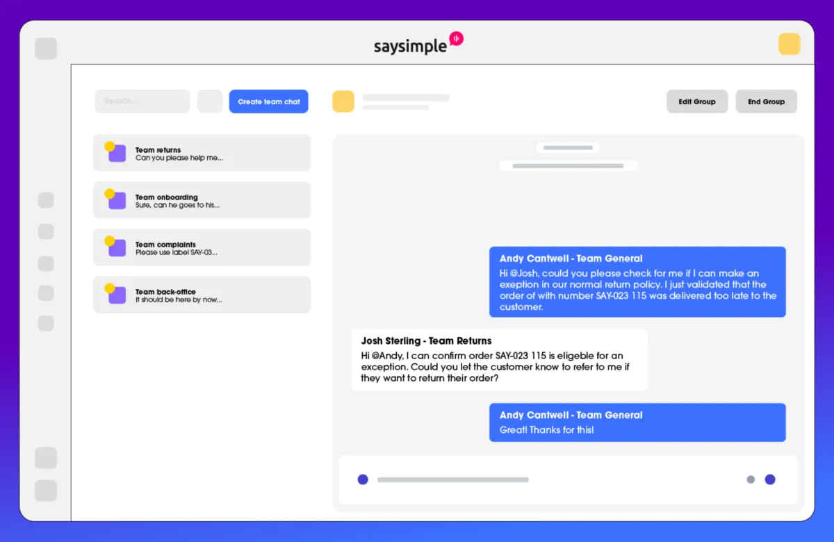 Interface Saysimple: fonctionnalités, prix, alternatives