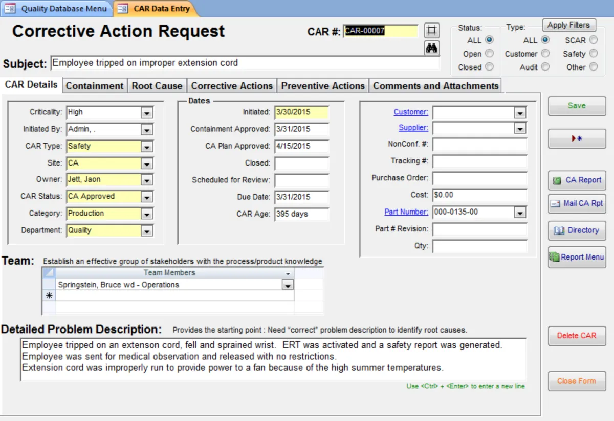 Interface SBS Quality Database: image, ergonomie, alternatives