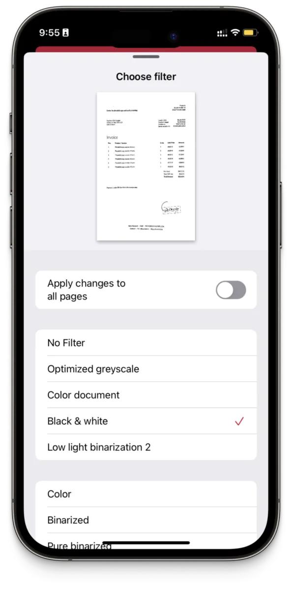Interface Scanbot: fonctionnalités, prix, alternatives