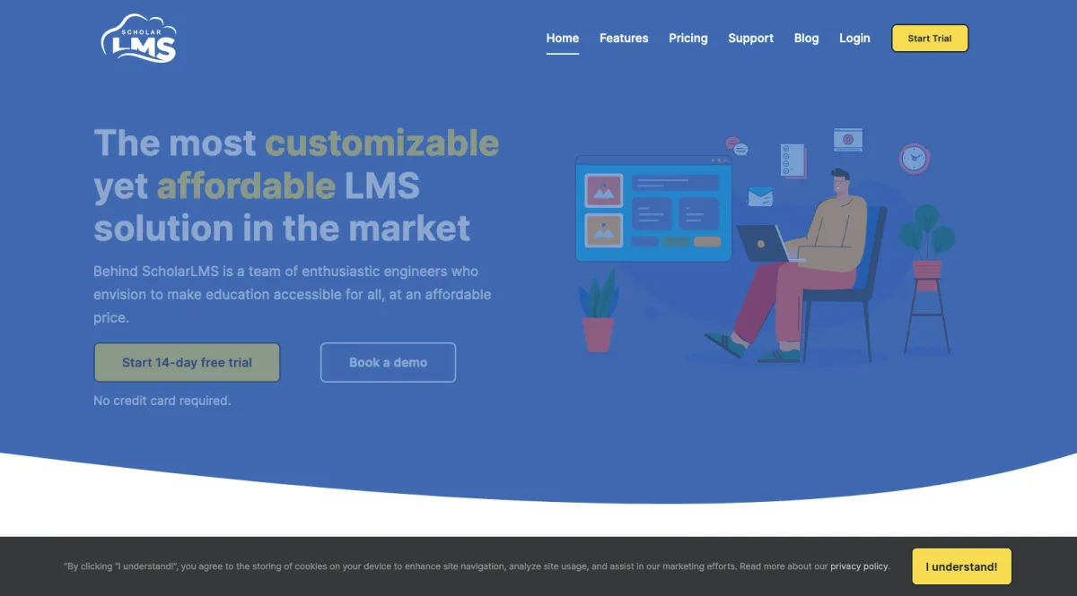 Interface Scholar Lms : fonctionnalités, prix, alternatives