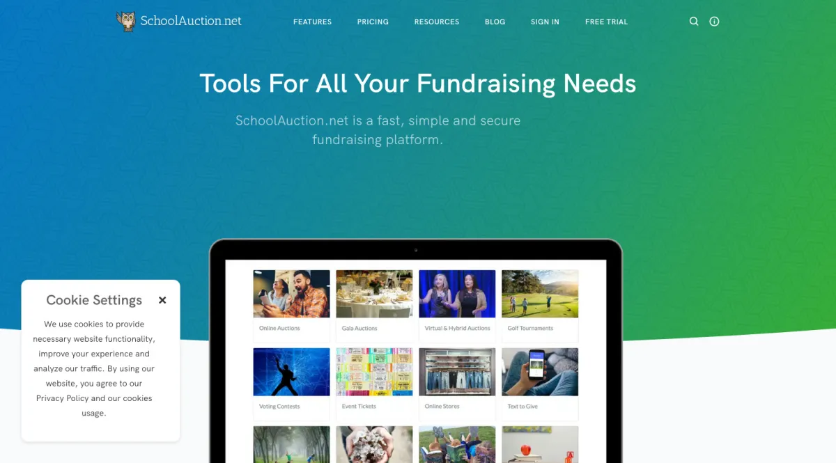 Interface SchoolAuction.net : fonctionnalités, prix, alternatives