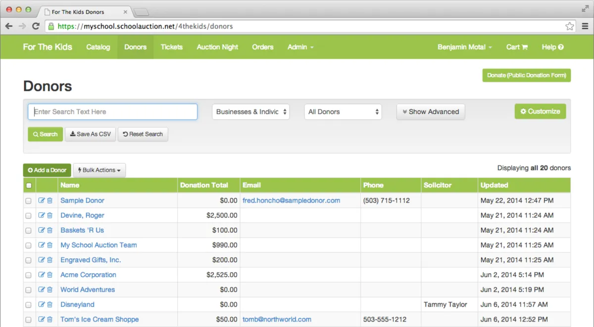 Notre avis sur SchoolAuction.net : un logiciel de gestion d'association et ONG à découvrir