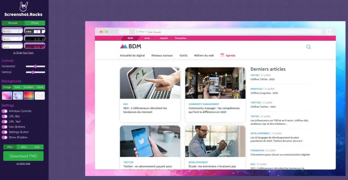 Notre avis sur Screenshot Rocks : un logiciel de prototypage (mockup) à découvrir