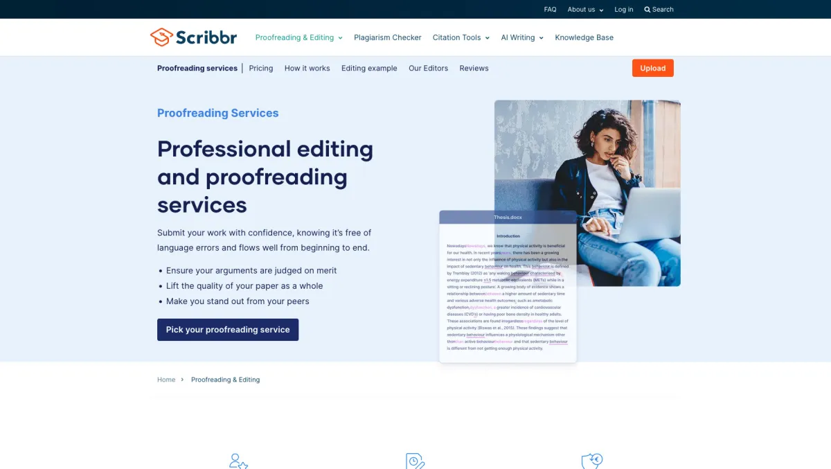 Interface Scribbr : fonctionnalités, prix, alternatives