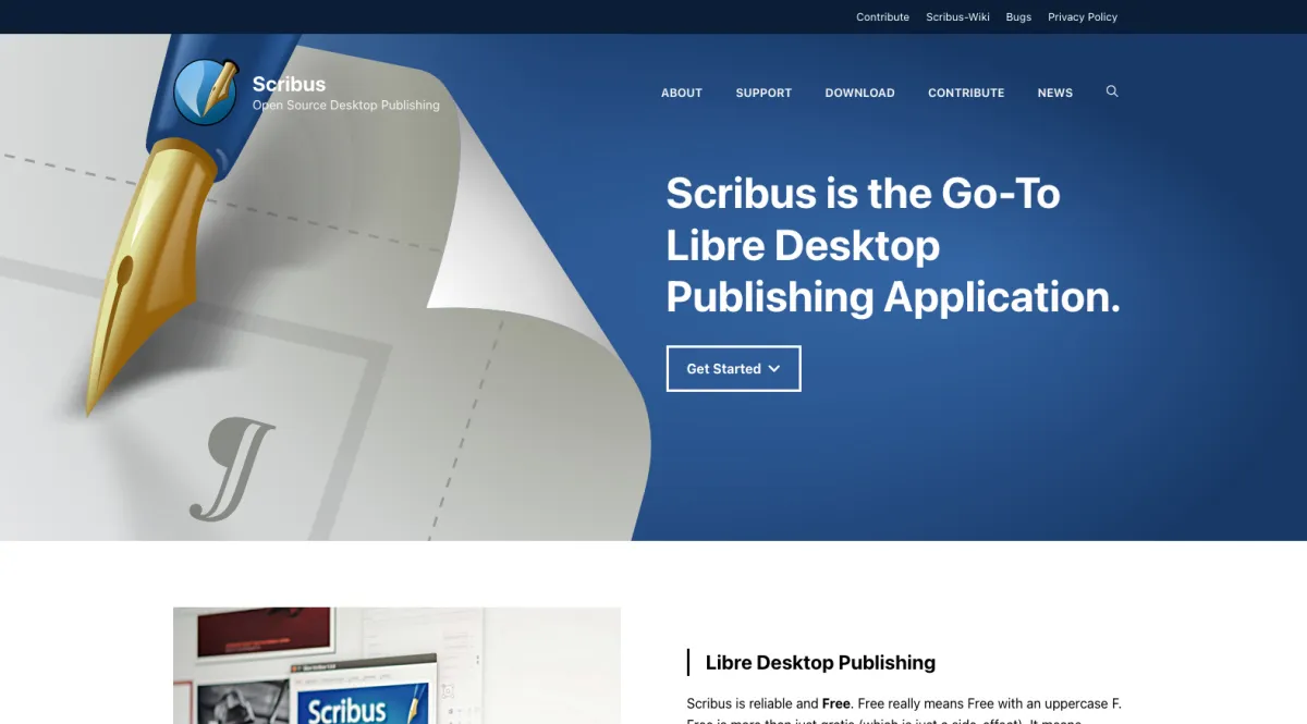 Interface Scribus : fonctionnalités, prix, alternatives