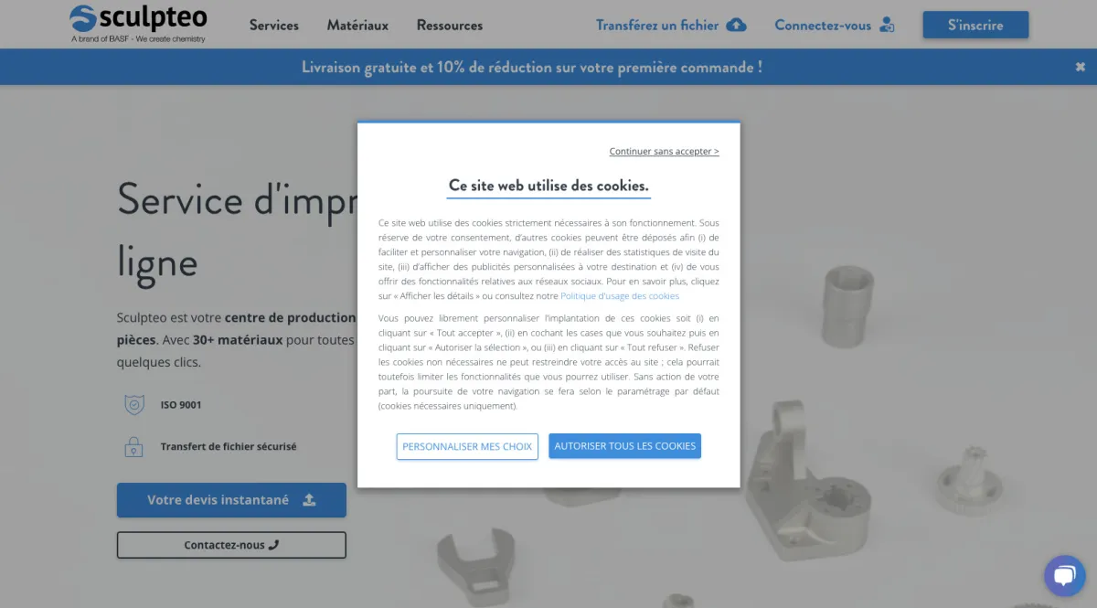 Interface Sculpteo : image, ergonomie, alternatives Interface Sculpteo : image, ergonomie, alternatives